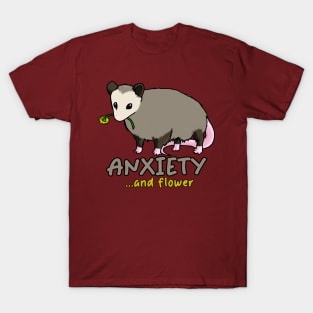 Opossum Anxiety and Flower T-Shirt